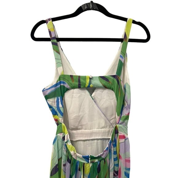 Aidan By Adrianna Papell Printed Chiffon Maxi Dress Multicolor Womens Size 8 - Picture 9 of 11